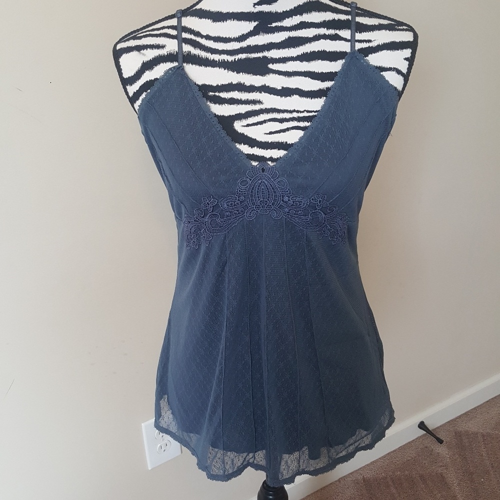 Steel Blue Crochet Detail Cami